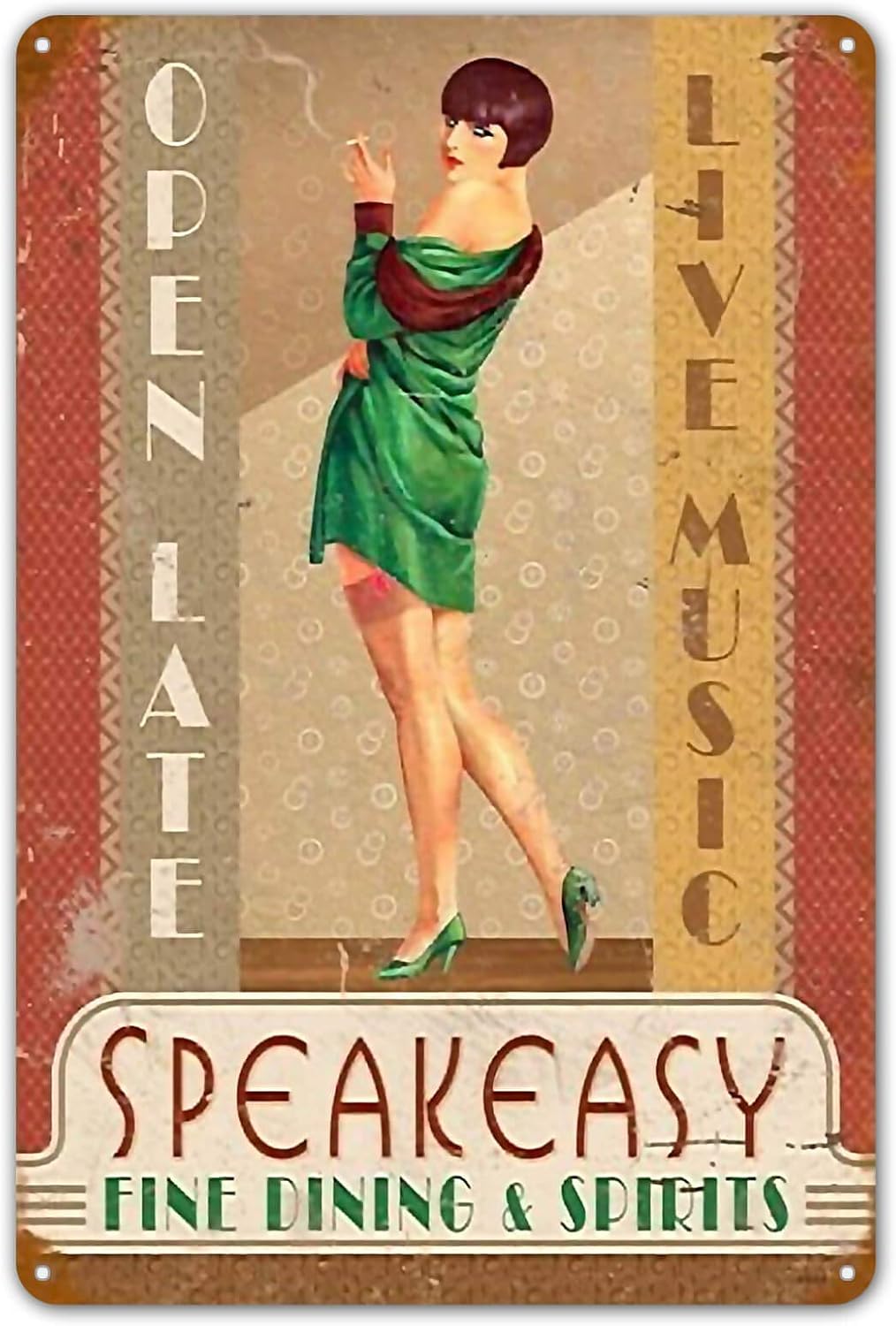 Home Bar And Coffee - Speakeasy Vintage Metalowy Znak Blaszany Pin-Up