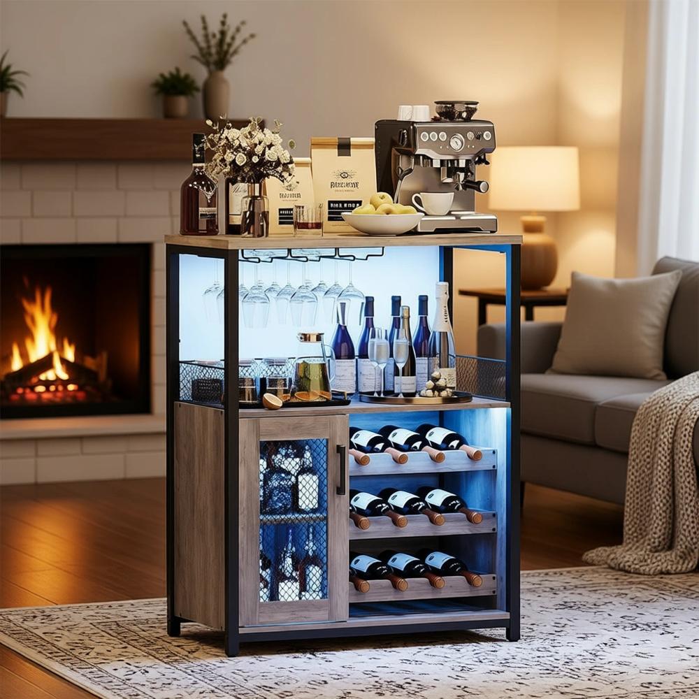 Home Bar And Cabinet - Szafka na wino w stylu industrialnym