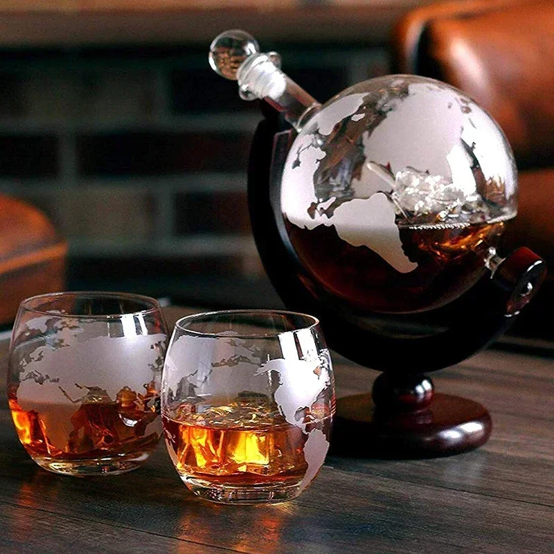 Decanter Globe Set - Kreatywny zestaw karafek Globe z bezołowiową