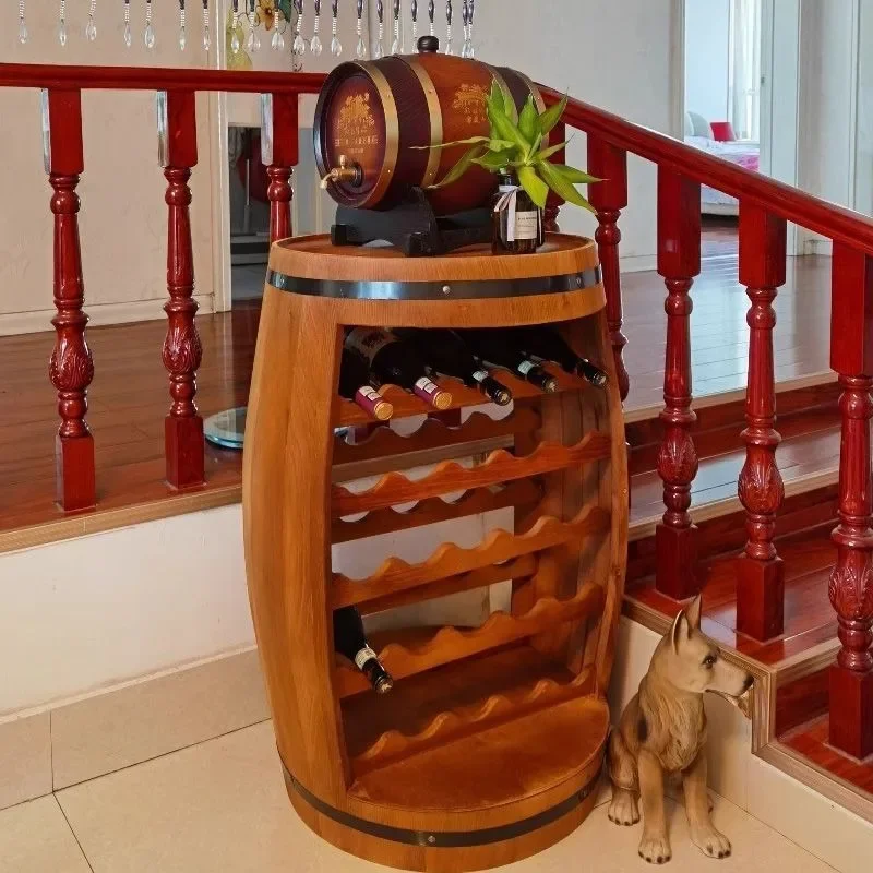 Home Bar Shelves - Stojak na wino z litego drewna,