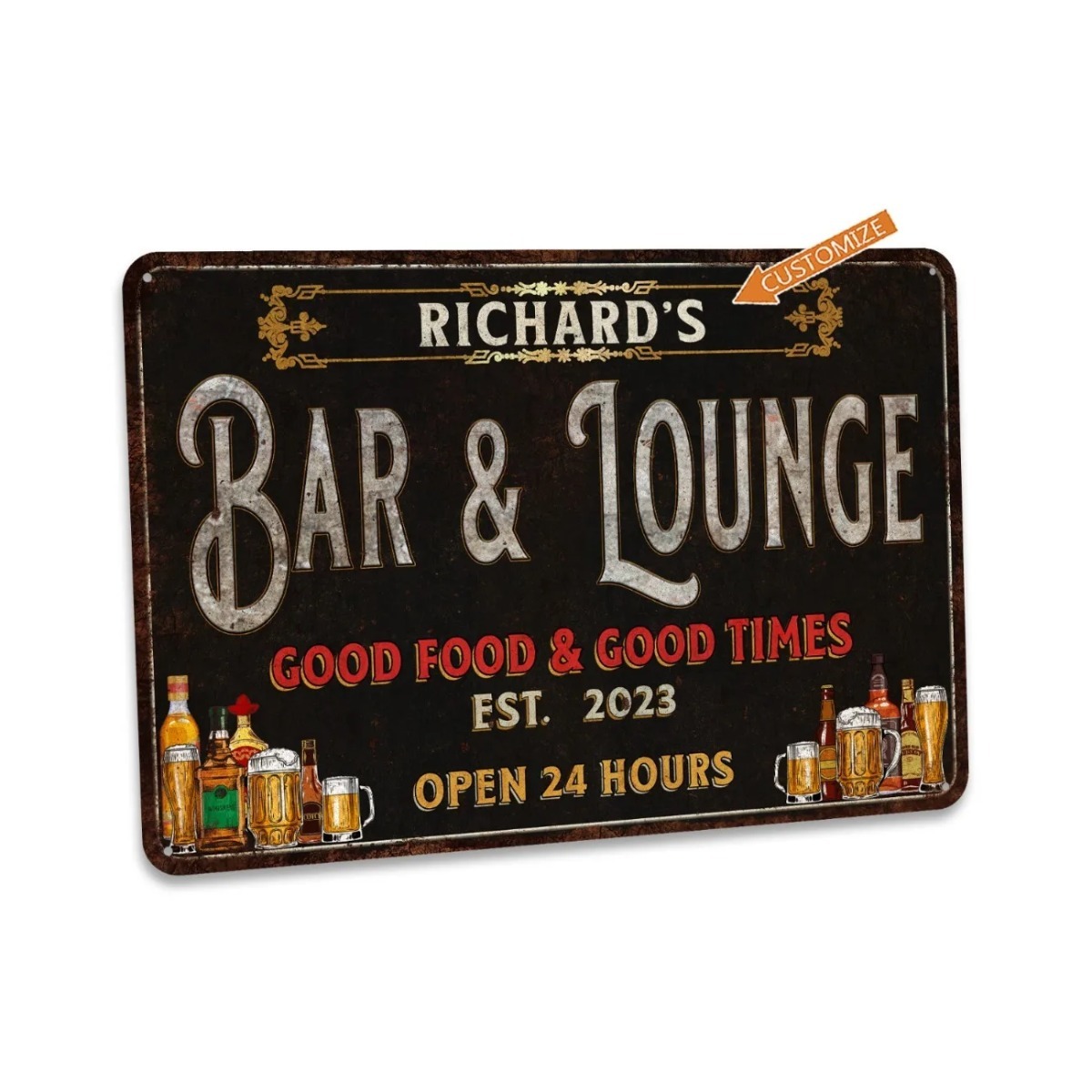 Home Bar Lounge - Metalowy szyld barowy i do salonu