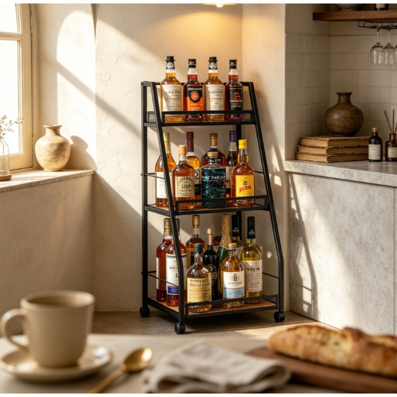 Home Bar Shelves - 3-poziomowy regał na wino w kształcie