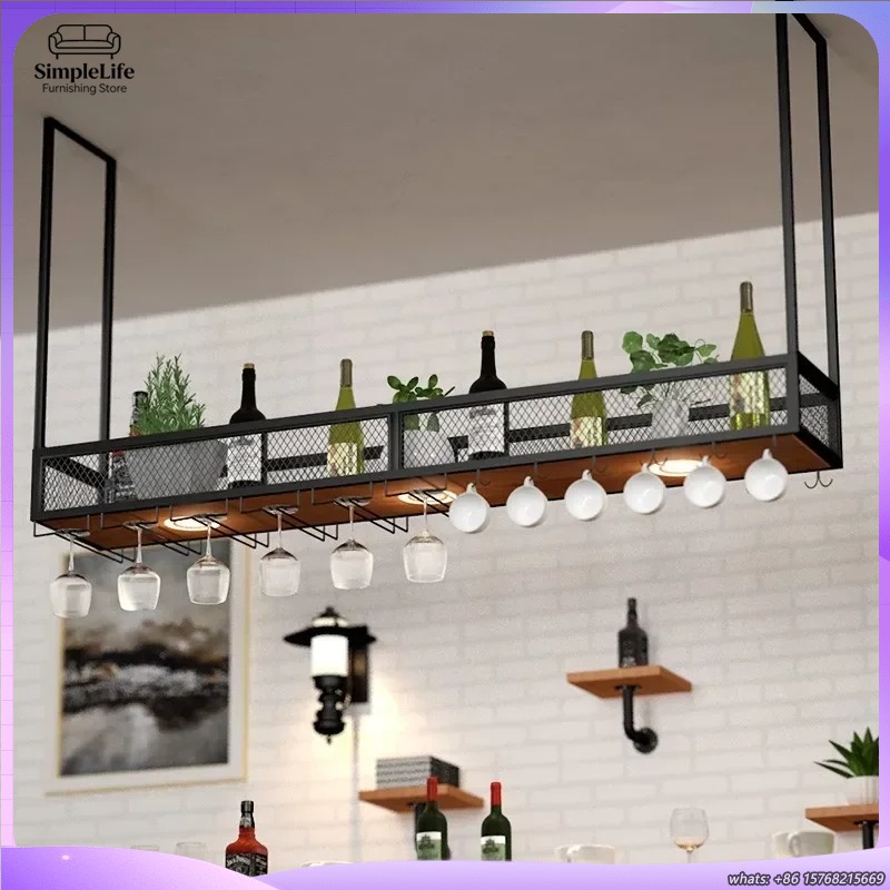 Home Bar Shelves - Otwarta szafka barowa na wino z