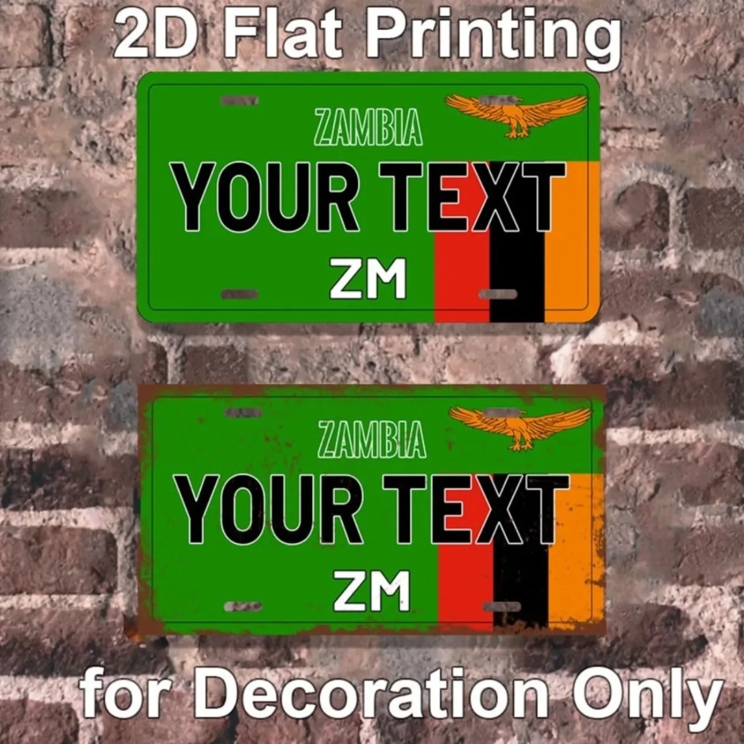 Home Bar Signs - Spersonalizowana aluminiowa tabliczka Zambia w stylu