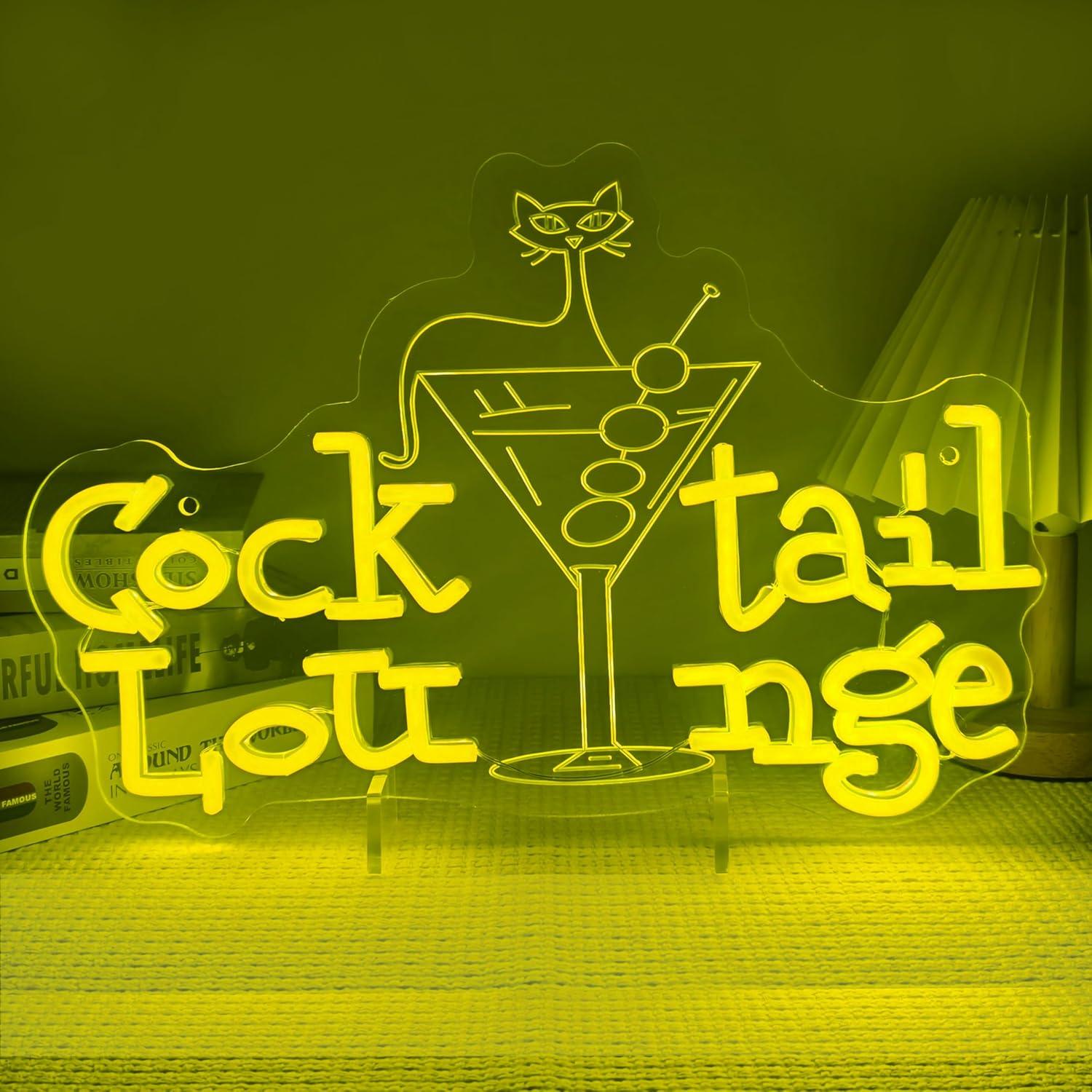 Home Bar Signs - Neonowy szyld do baru koktajlowego, ściemnialna