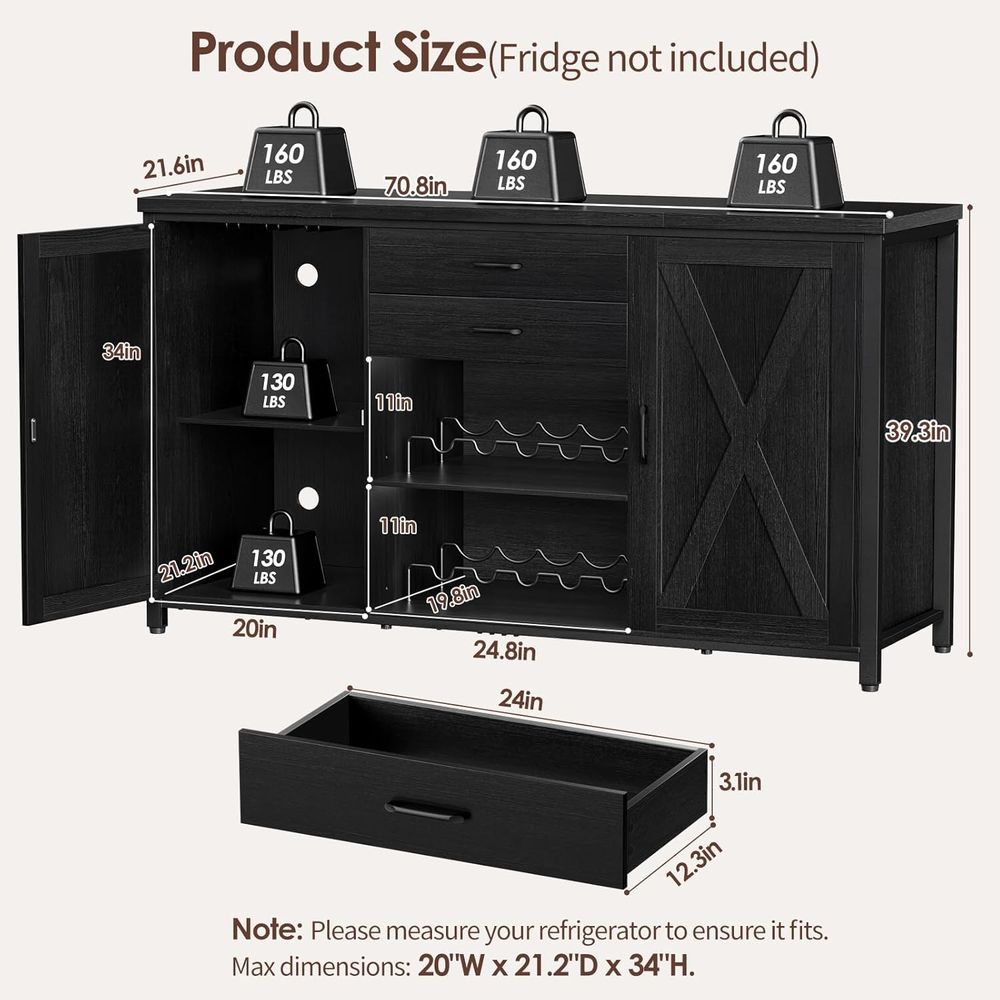 Duża szafka barowa Coee z 2 pr – Home Bar And Cabinet recenzja i cena