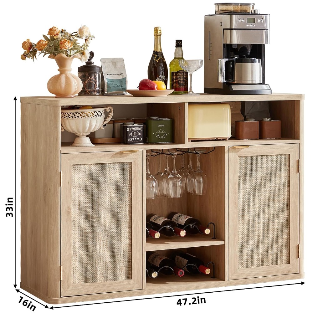 Szafka na wino z rattanu z 2 d – Home Bar And Cabinet recenzja i cena