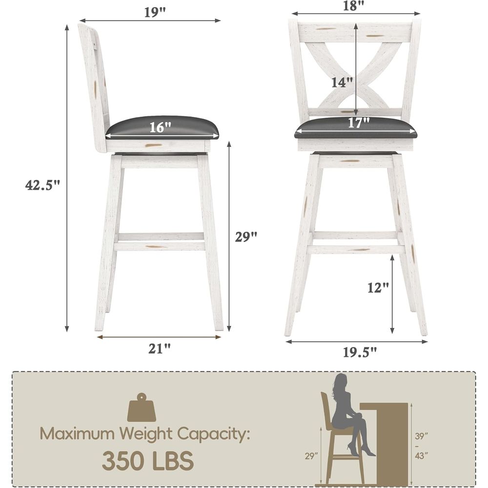 Zestaw 2 obrotowych krzeseł ba – Home Bar Stools recenzja i cena