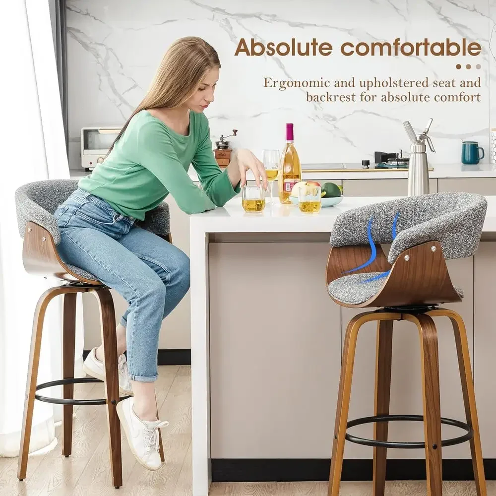 Zestaw 2 szarych, obrotowych s – Home Bar Stools recenzja i cena