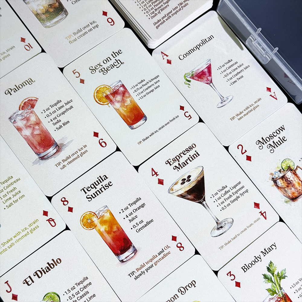 54 karty z przepisami na kokta – Cocktail Recipe Book recenzja i cena