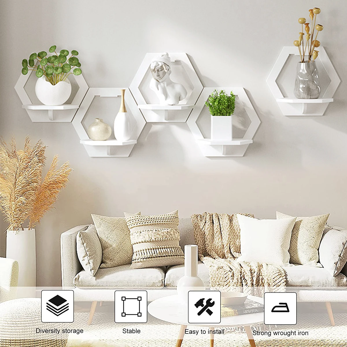 3Pcs Sześciokątna półka ścienn – Home Bar Shelves recenzja i cena