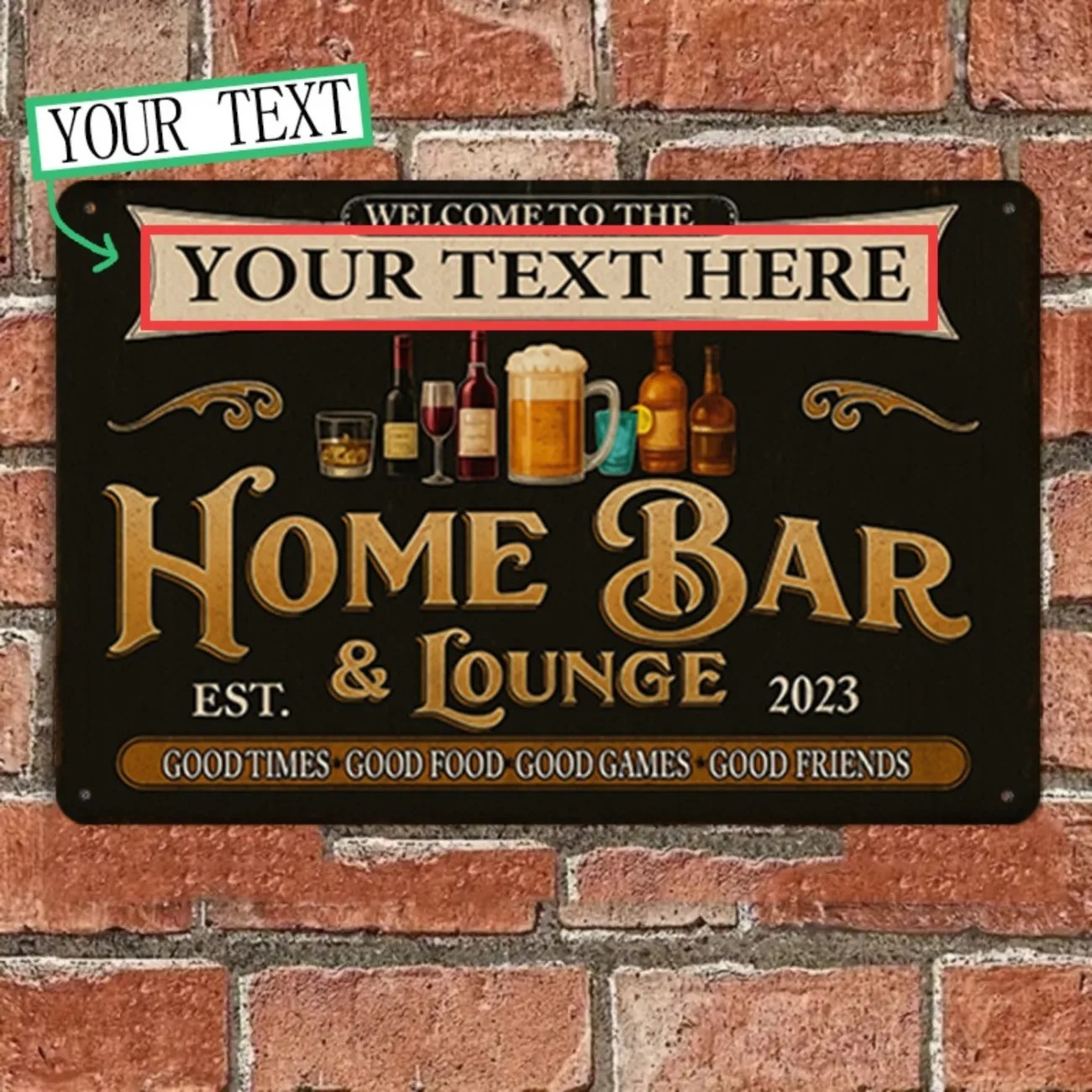 Metalowy szyld z własnym tekst – Home Bar Signs recenzja i cena