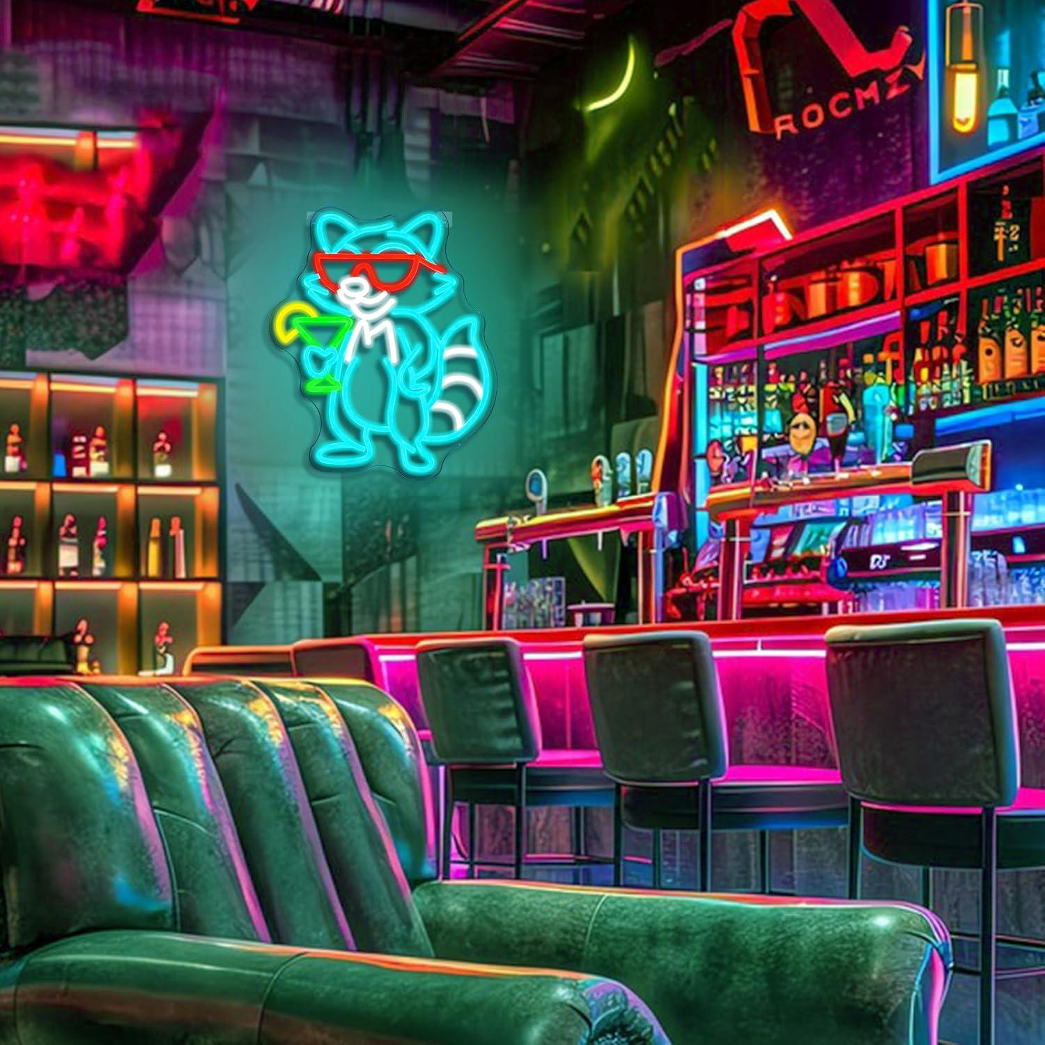 Szyld neonowy z szopem praczem – Home Bar Lounge recenzja i cena