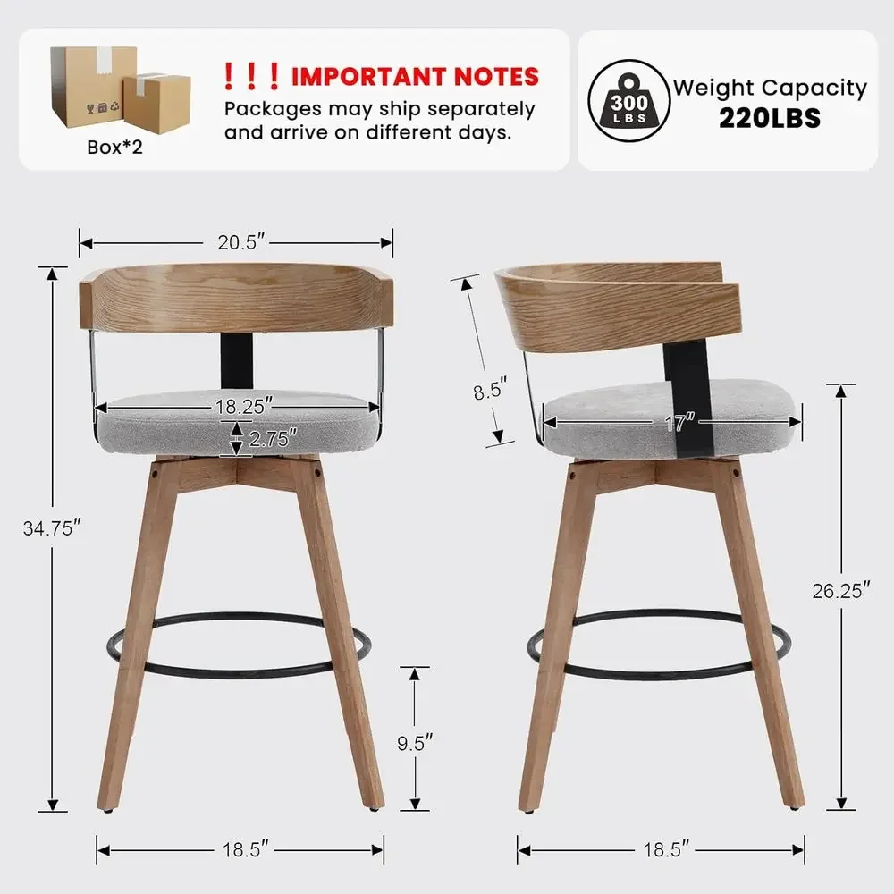 Zestaw 2 sztuk, 26 szarych, ln – Home Bar Stools recenzja i cena