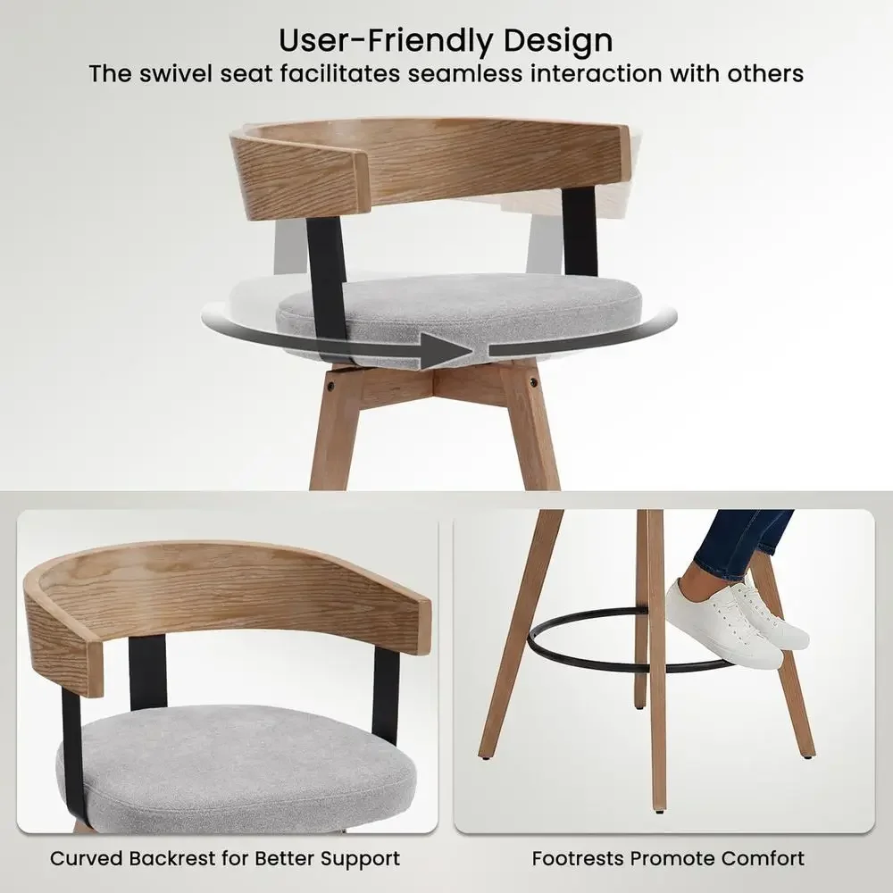 Zestaw 2 sztuk, 26 szarych, ln – Home Bar Stools recenzja i cena