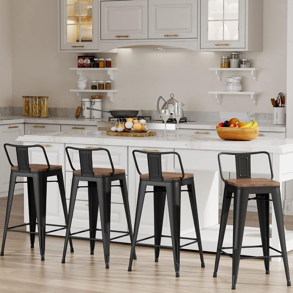 Zestaw 4 metalowych stołków ba – Home Bar Stools recenzja i cena