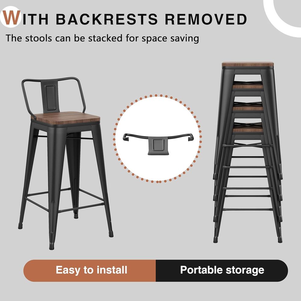 Zestaw 4 metalowych stołków ba – Home Bar Stools recenzja i cena