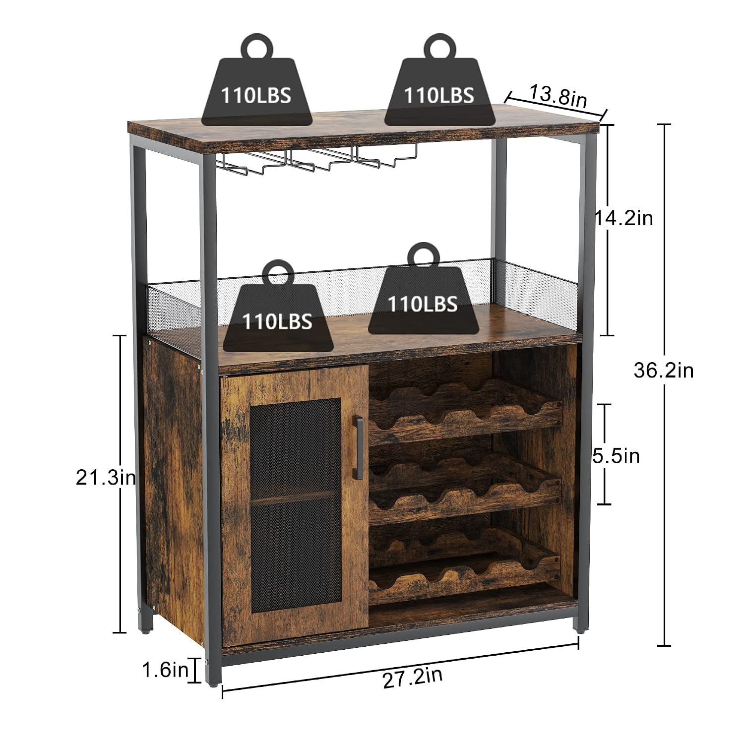 Nowoczesna 36-calowa brązowa s – Home Bar Shelves recenzja i cena