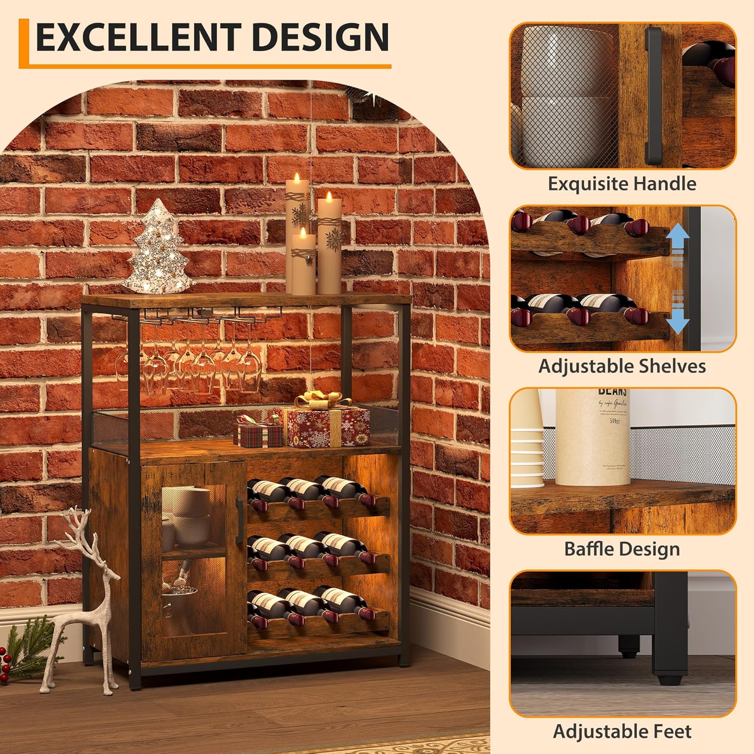 Nowoczesna 36-calowa brązowa s – Home Bar Shelves recenzja i cena