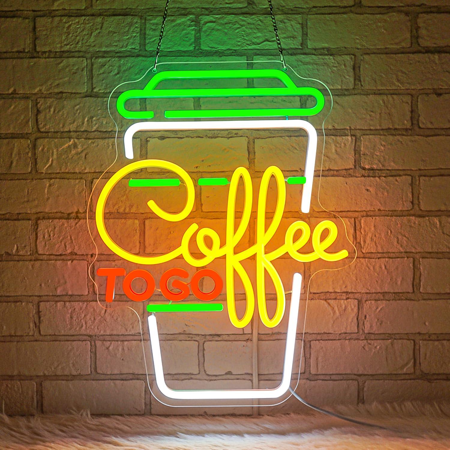 Neonowy szyld kawowy, ściemnia – Home Bar Signs recenzja i cena
