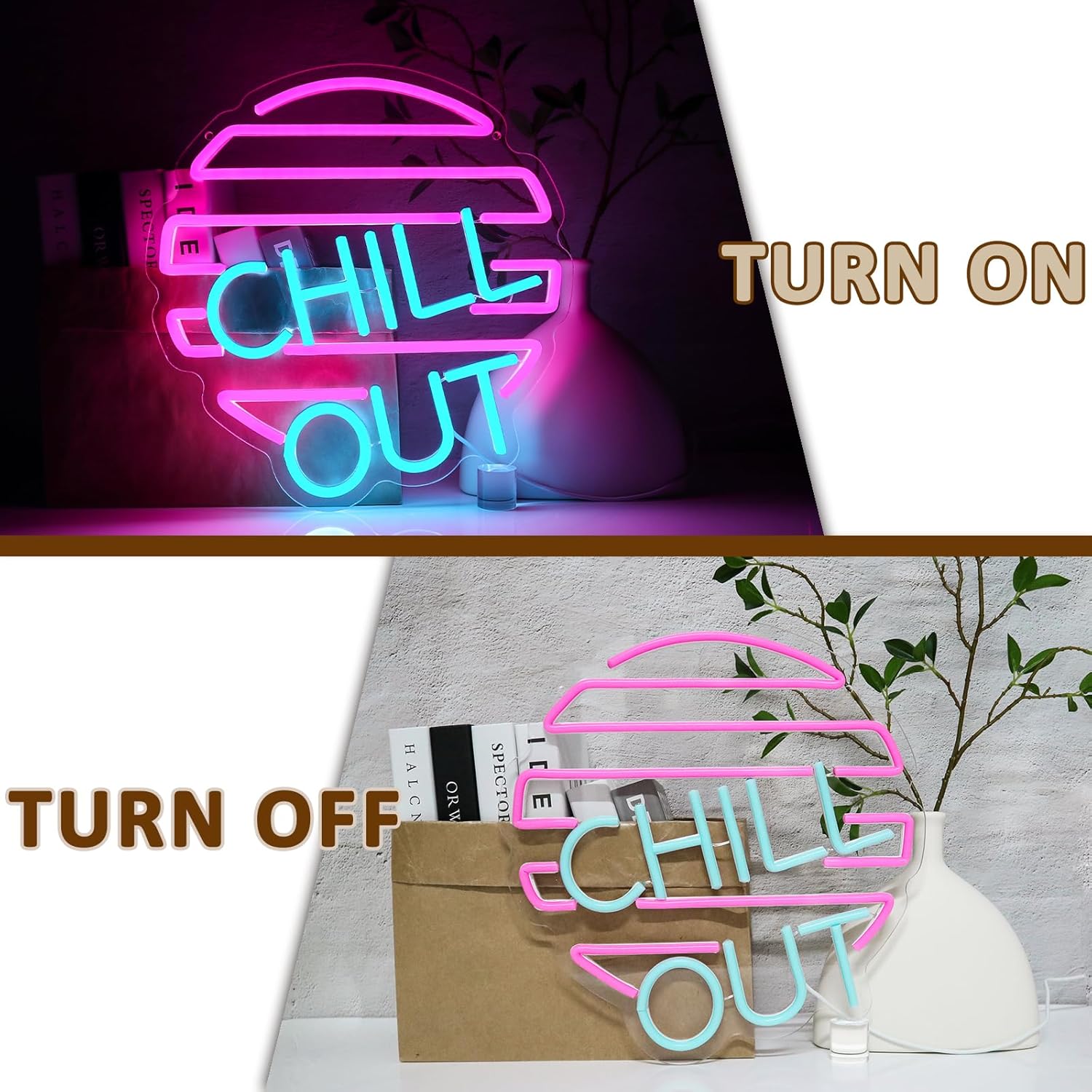 Chill Out Neon Sign for Wall D – Home Bar Lounge recenzja i cena