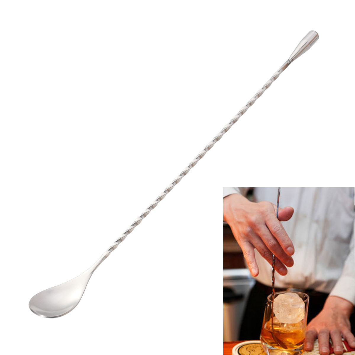 Mieszadło barmańskie ze stali  – Bar Spoon Twisted recenzja i cena