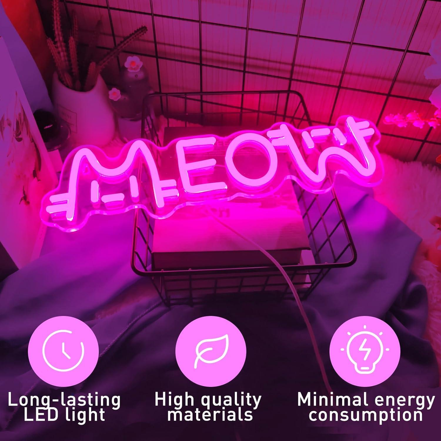 Neonowy Znak Meow Kot, Zasilan – Home Bar Signs recenzja i cena