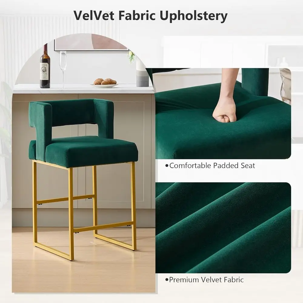 Zestaw 2 zielonych aksamitnych – Home Bar Stools recenzja i cena