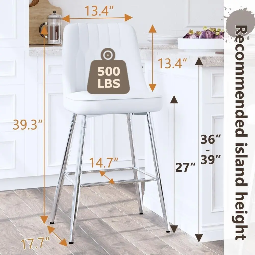 Zestaw 2 białych tapicerowanyc – Home Bar Stools recenzja i cena