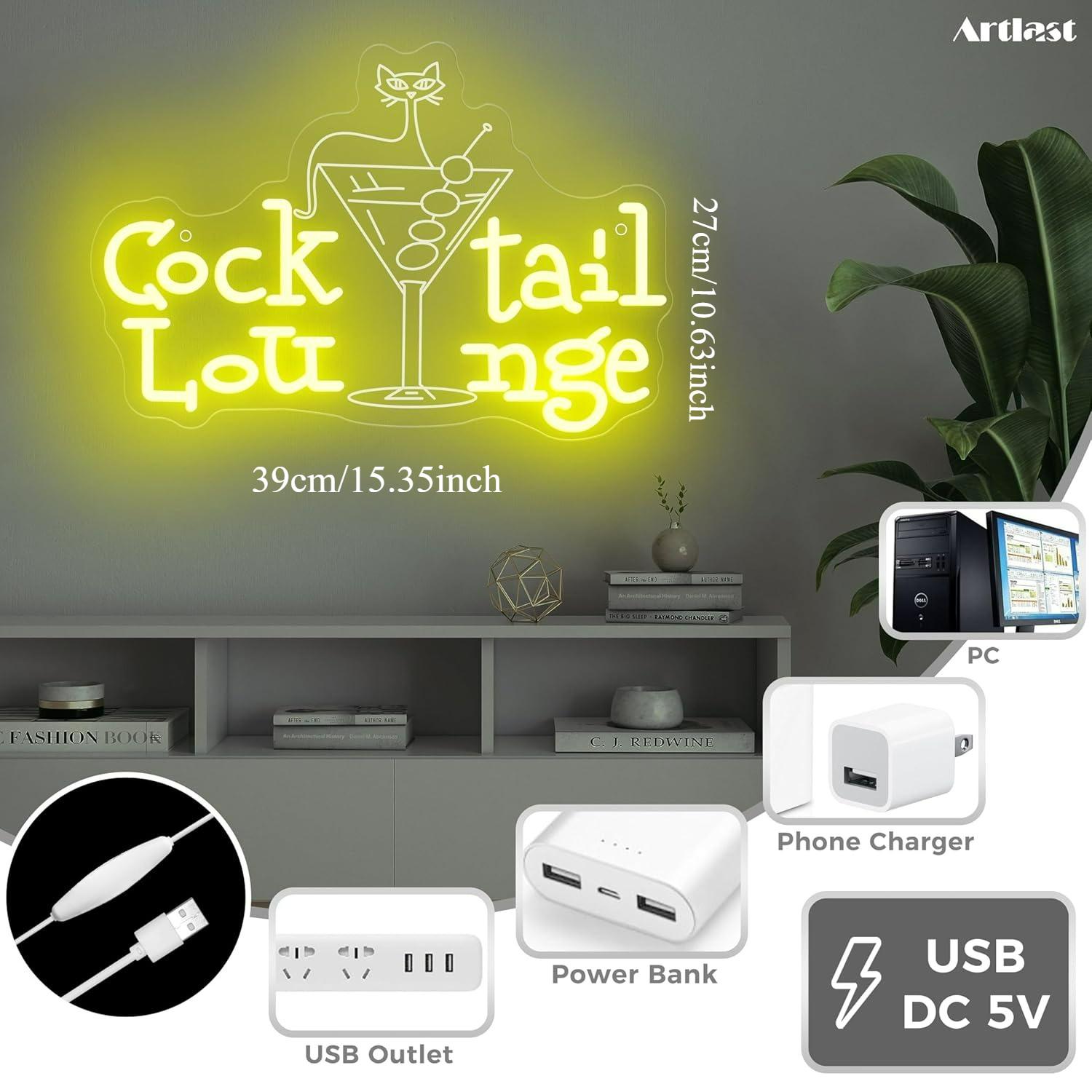 Neonowy szyld do baru koktajlo – Home Bar Signs recenzja i cena